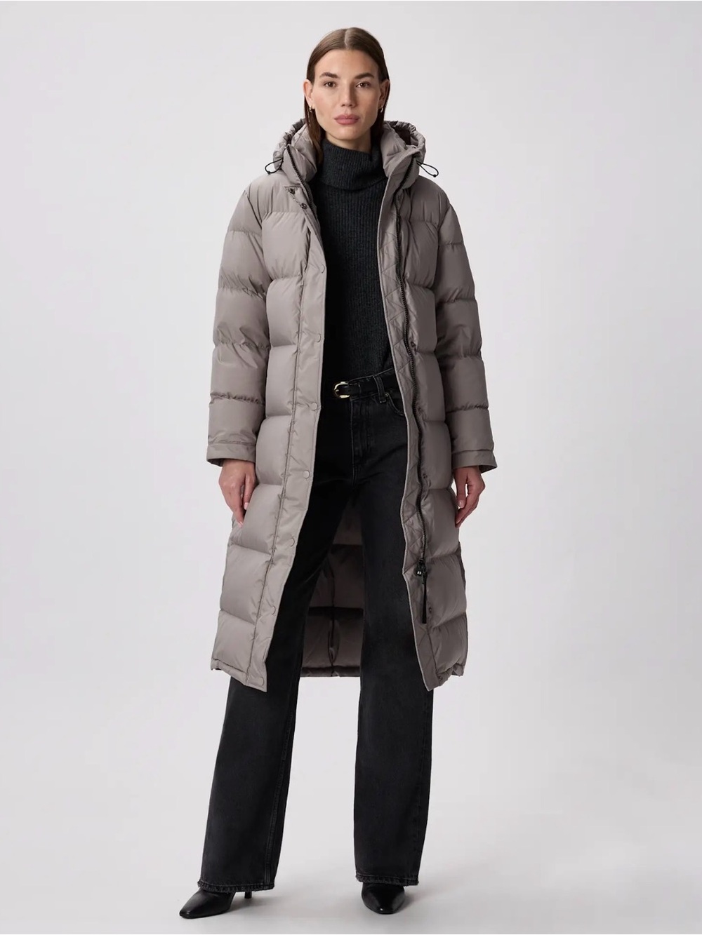 Quince Responsible Down Long Puffer Coat in Morel Grey Size Large y876